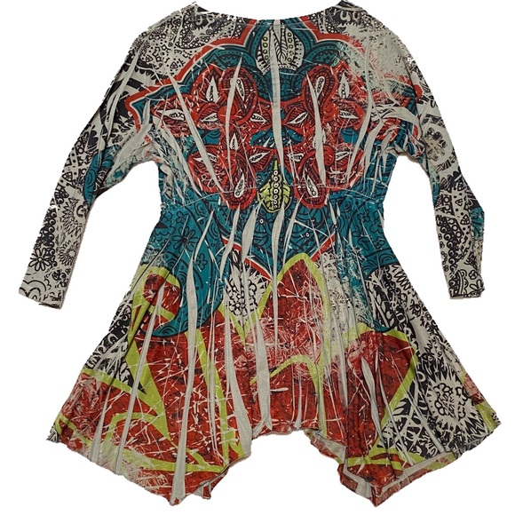 ONE WORLD Gem Embellished Tunic Top - Picture 4 of 4